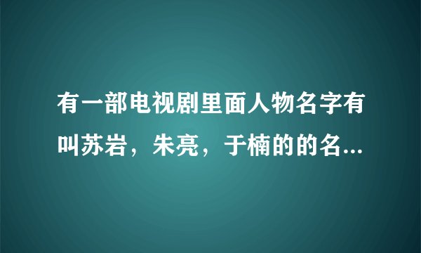 有一部电视剧里面人物名字有叫苏岩，朱亮，于楠的的名字，这电视剧叫什么名