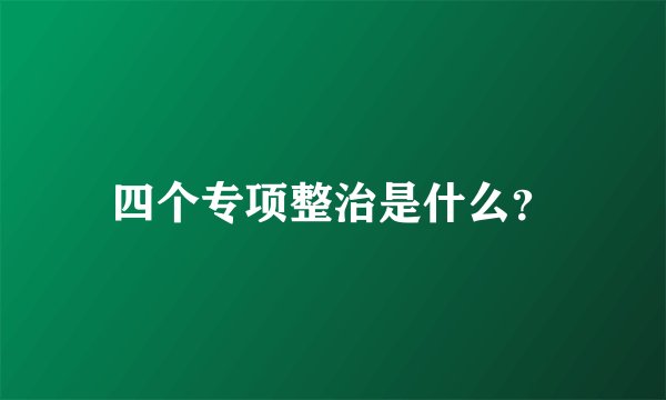四个专项整治是什么？