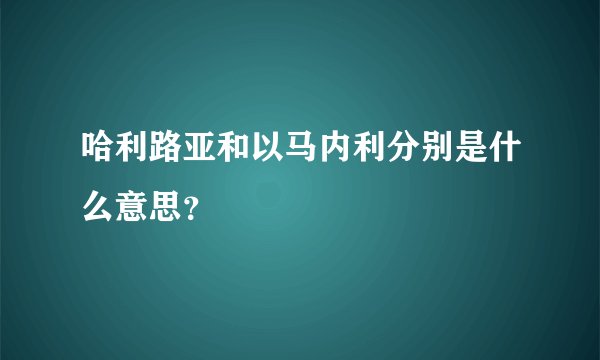 哈利路亚和以马内利分别是什么意思？