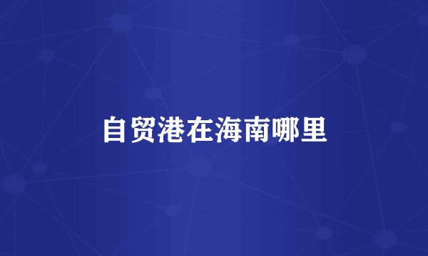 自贸港在海南哪里