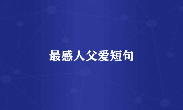 最感人父爱短句