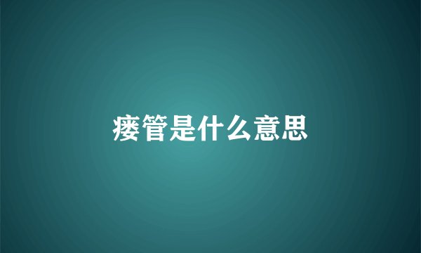 瘘管是什么意思