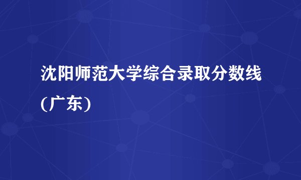 沈阳师范大学综合录取分数线(广东)