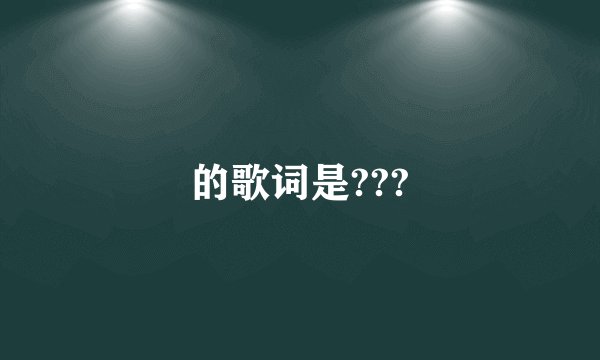 的歌词是???