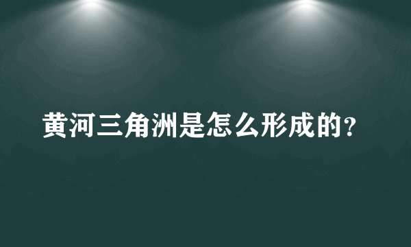 黄河三角洲是怎么形成的？