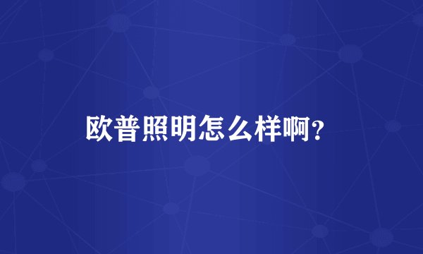 欧普照明怎么样啊？