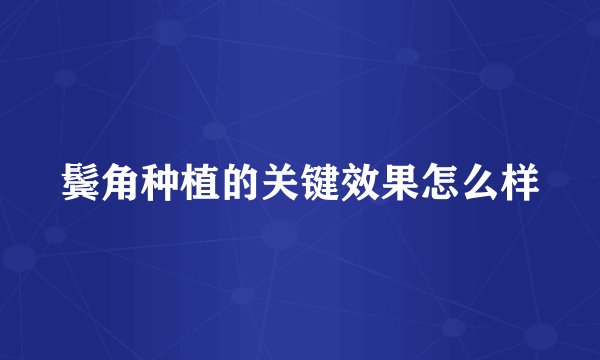 鬓角种植的关键效果怎么样