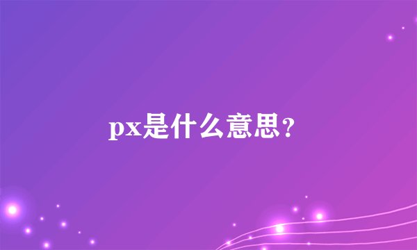 px是什么意思？