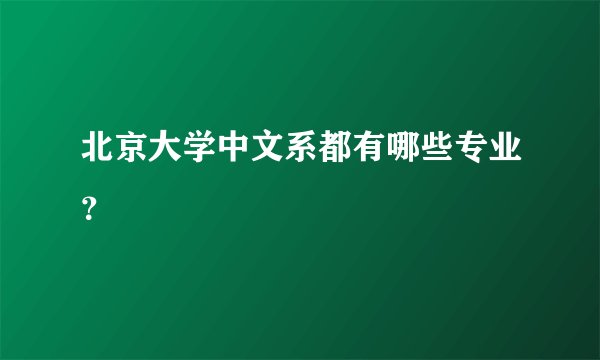 北京大学中文系都有哪些专业？