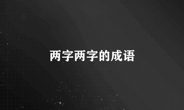 两字两字的成语