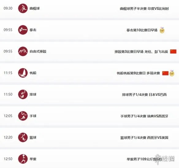 东京奥运会8月3日赛程 8月3日奥运会赛程分享