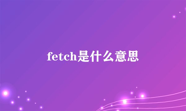 fetch是什么意思