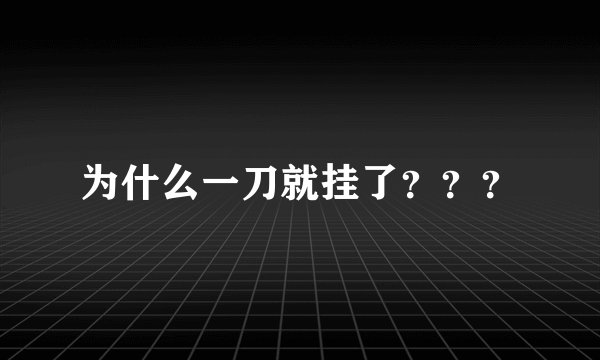 为什么一刀就挂了？？？