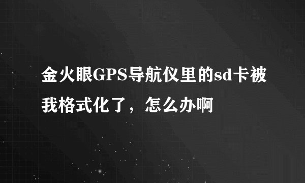 金火眼GPS导航仪里的sd卡被我格式化了，怎么办啊