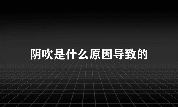 阴吹是什么原因导致的
