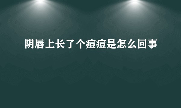 阴唇上长了个痘痘是怎么回事