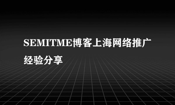 SEMITME博客上海网络推广经验分享