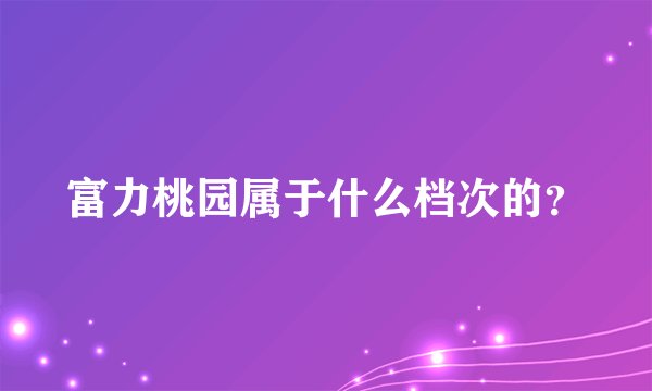 富力桃园属于什么档次的？