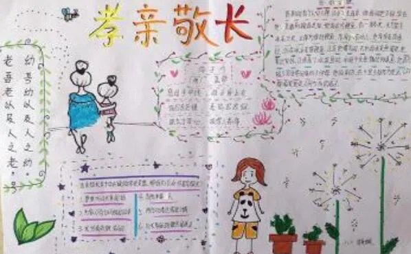 2020孝亲敬老手抄报 2020最新孝亲敬老的优秀手抄报