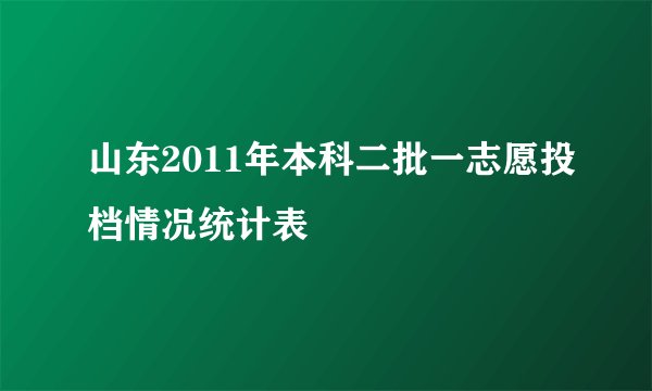 山东2011年本科二批一志愿投档情况统计表