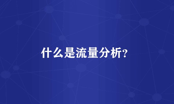 什么是流量分析?