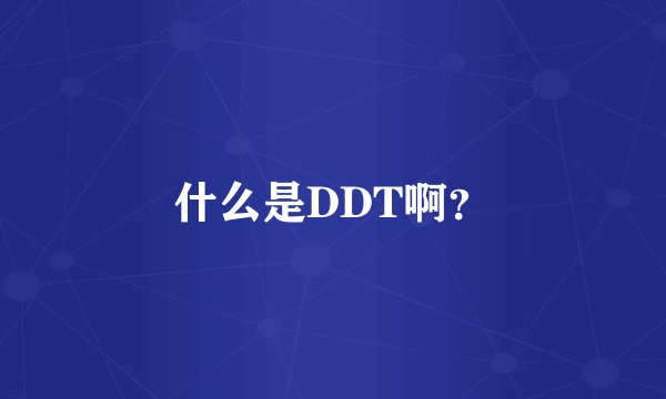 什么是DDT啊？
