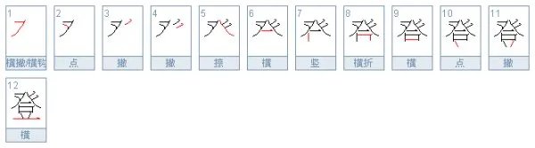 登的部首有什么字