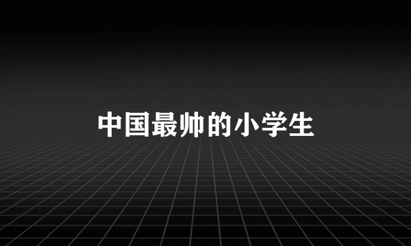 中国最帅的小学生