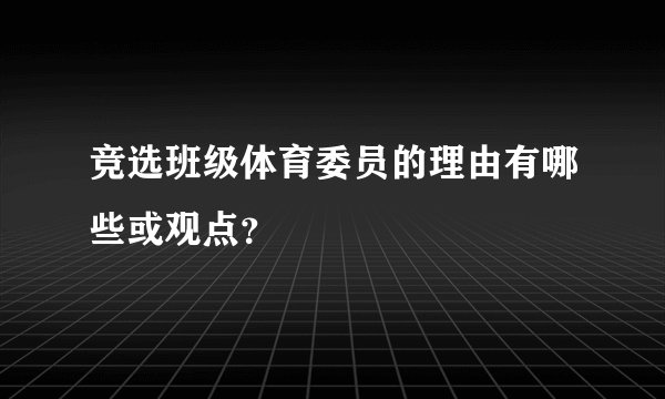 竞选班级体育委员的理由有哪些或观点？