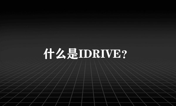 什么是IDRIVE？