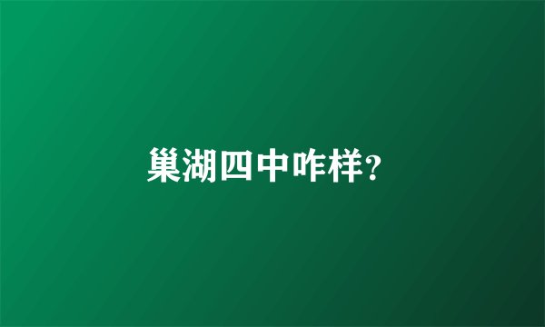 巢湖四中咋样？