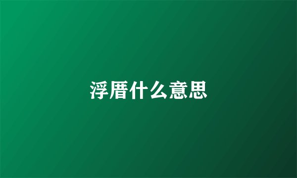浮厝什么意思