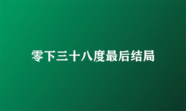 零下三十八度最后结局