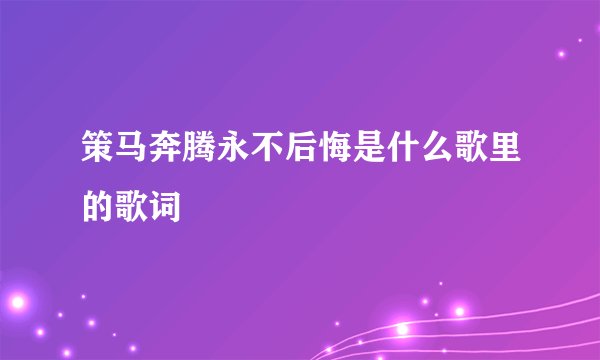 策马奔腾永不后悔是什么歌里的歌词