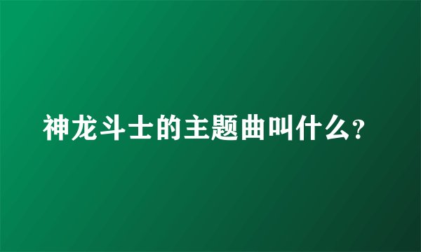 神龙斗士的主题曲叫什么？