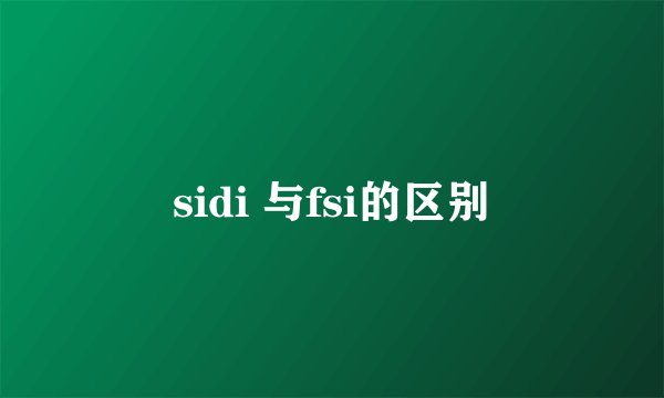 sidi 与fsi的区别