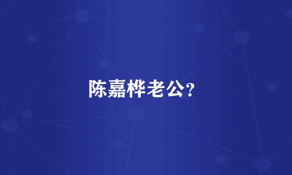 陈嘉桦老公？