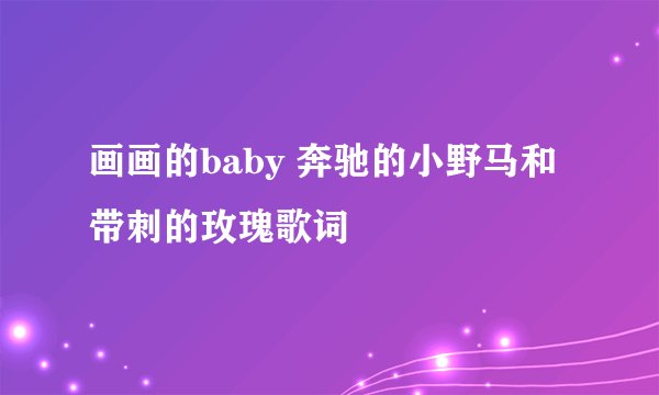 画画的baby 奔驰的小野马和带刺的玫瑰歌词
