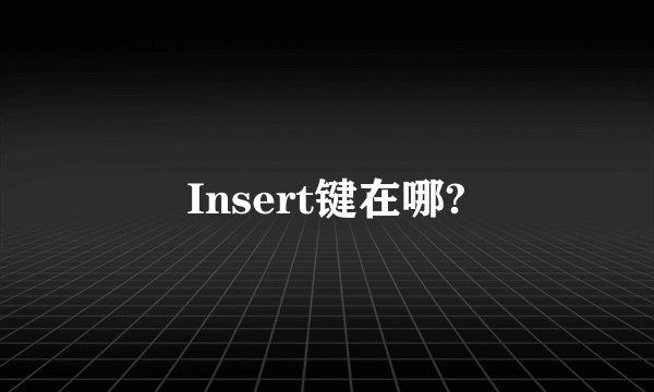 Insert键在哪?