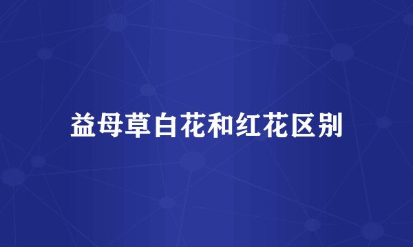 益母草白花和红花区别