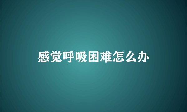 感觉呼吸困难怎么办