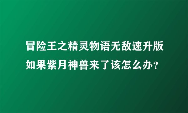 冒险王之精灵物语无敌速升版如果紫月神兽来了该怎么办？