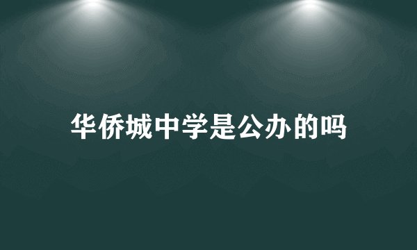 华侨城中学是公办的吗