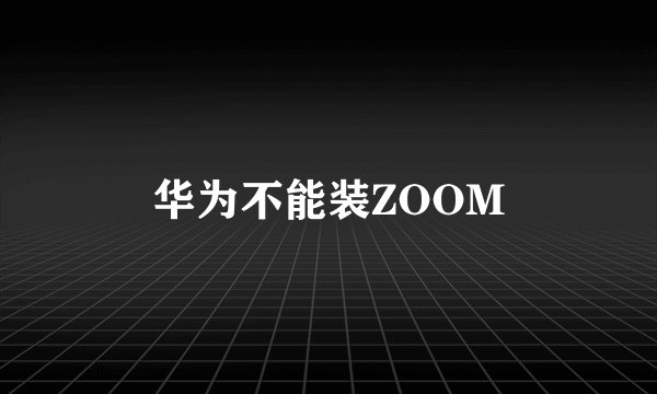 华为不能装ZOOM