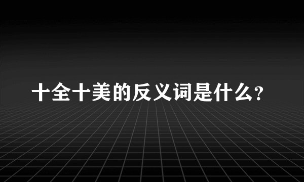 十全十美的反义词是什么？