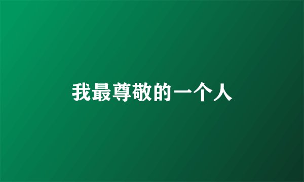 我最尊敬的一个人