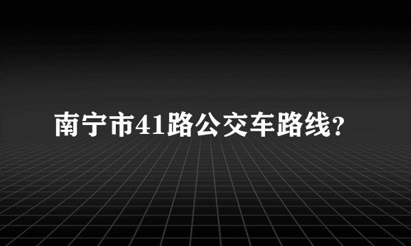 南宁市41路公交车路线？