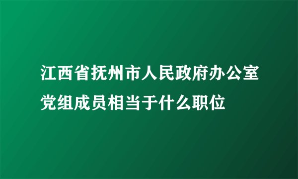 江西省抚州市人民政府办公室党组成员相当于什么职位