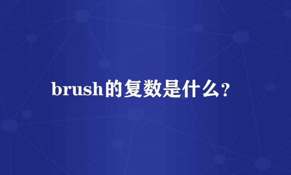 brush的复数是什么？