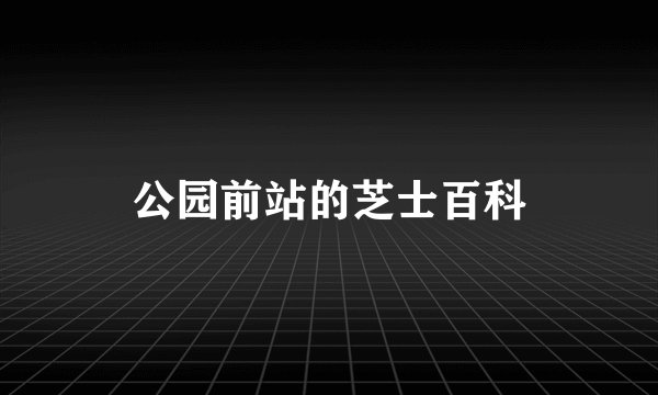 公园前站的芝士百科